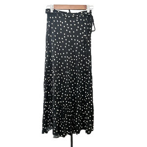 Women's Chelsea & Theodore Black White Polka Dot Skirt, small